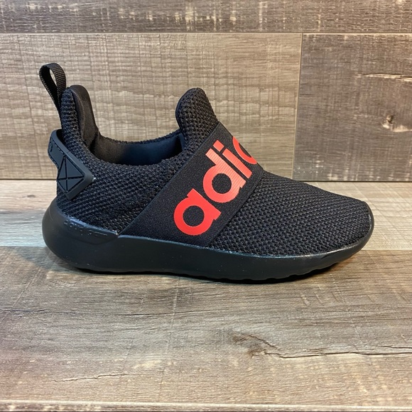 Adidas Lite Racer Adapt Kids Running Shoes Black Red - Picture 2 of 6